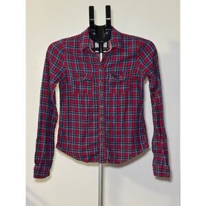 Abercrombie & Fitch Women's Plaid Flannel Long Sleeve Shirt, Size S